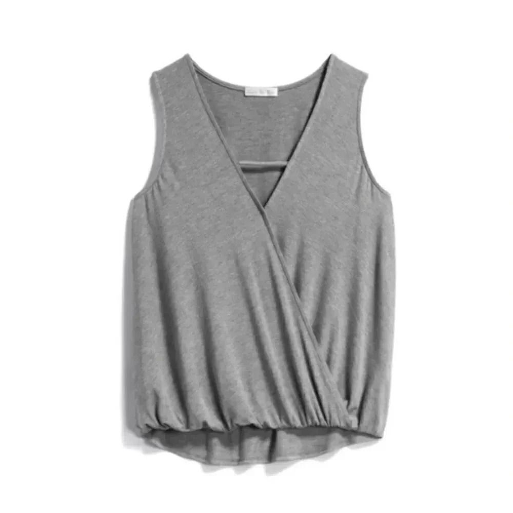 Nine Britton Solid Gray Wrap Front Crossover Fron… - image 1